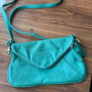 Green/blue crossbody purse